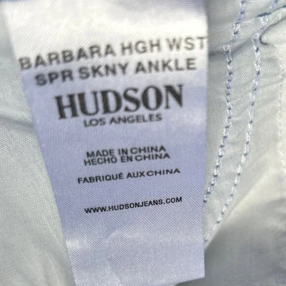Hudson Barbara High Waist Skinny Ankle Jeans Pant Blue Blurred Floral USA Sz 28 - Picture 2 of 16